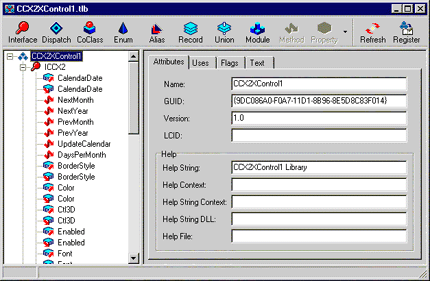 Библиотека типов созданного элемента  ActiveX